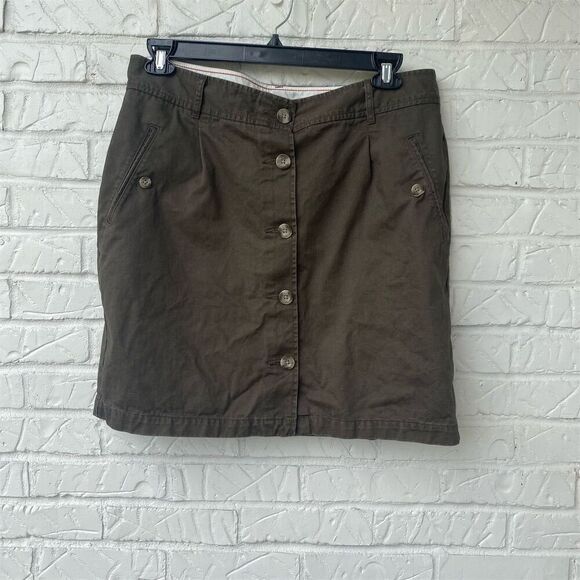 Dockers Women's Size 14 Olive Green Button-Front Mini Skirt Casual - Picture 1 of 5